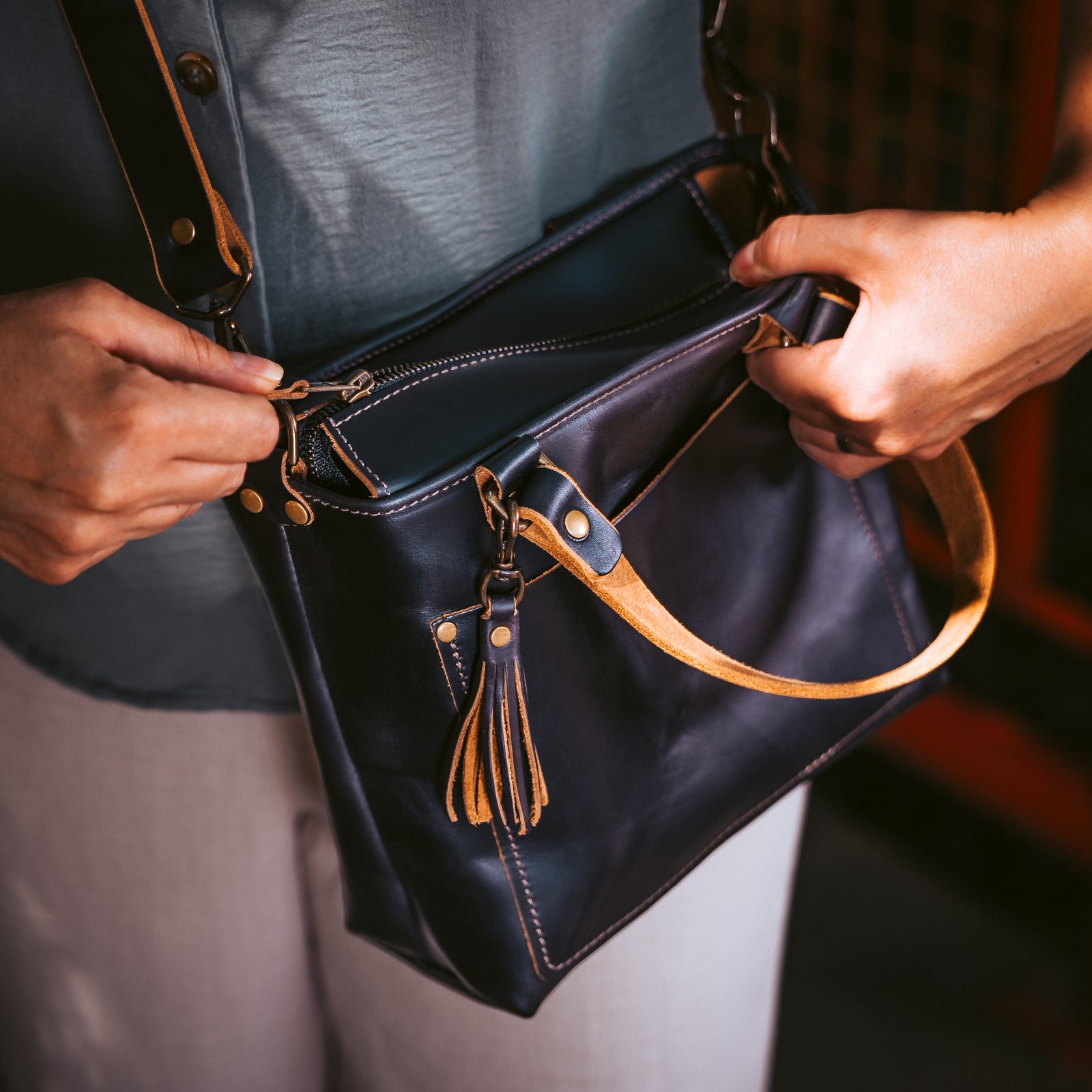 Leather Crossbody Bag - Deluxe