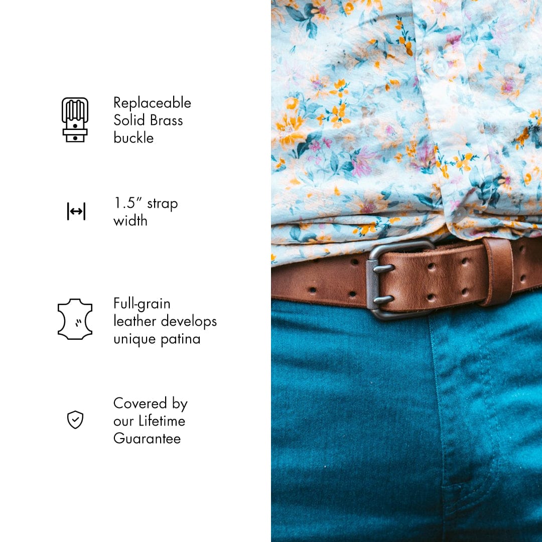 Leather Double Prong Belt - 1.5" Popov Leather®