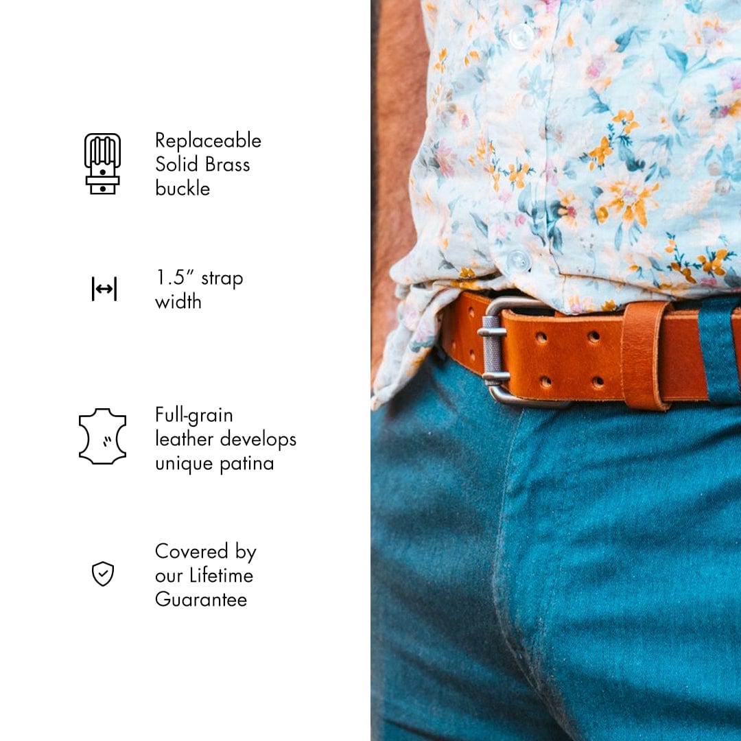 Leather Double Prong Belt - 1.5" Popov Leather®