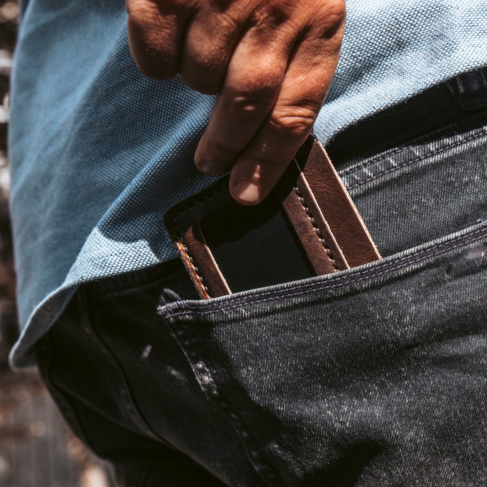 Leather ID Wallet - Natural Popov Leather