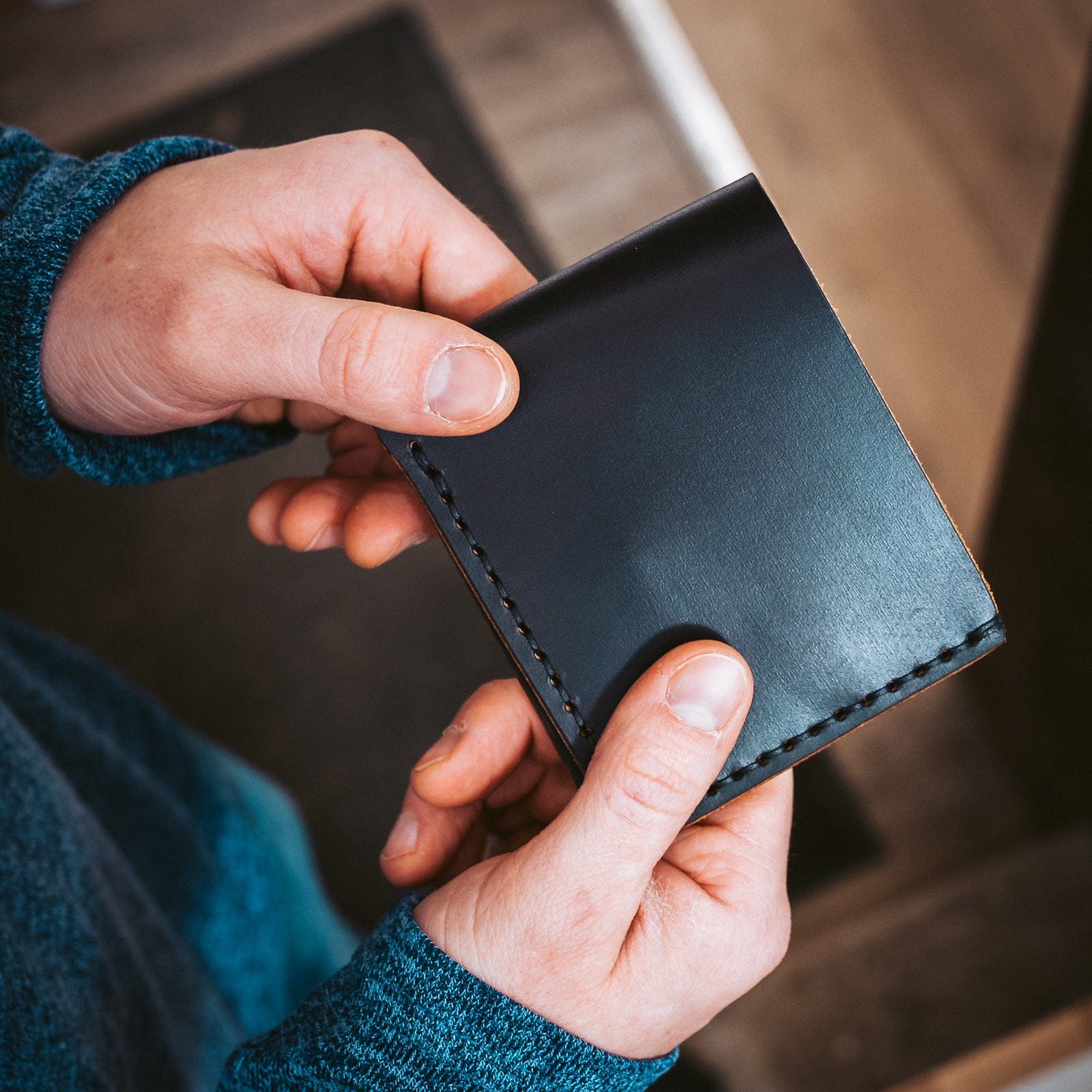 Popov Leather Traditional Bifold Wallet in English Tan full-grain leather