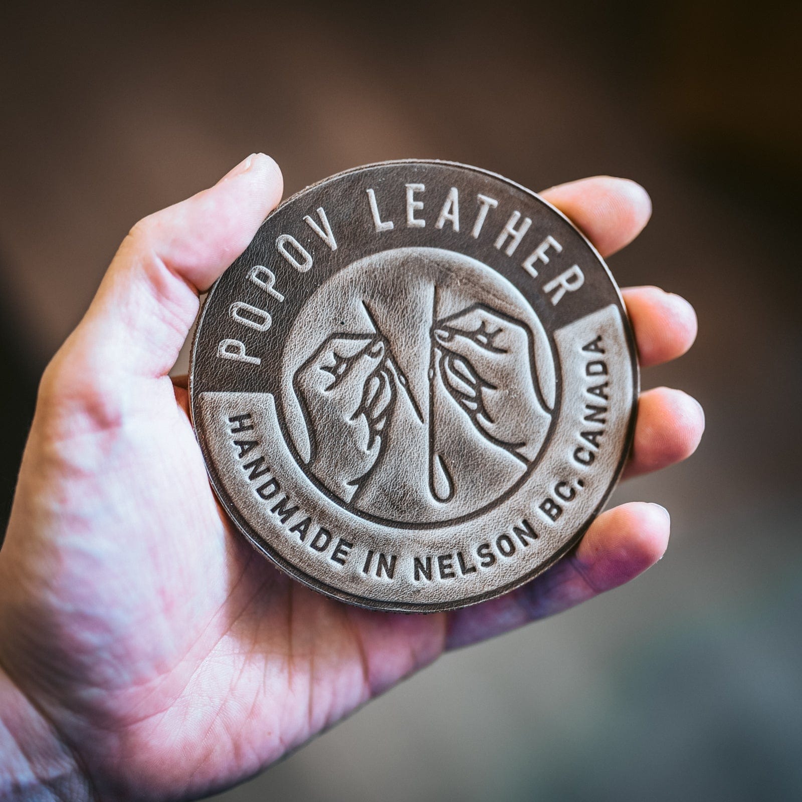 Leather Coaster with Logo