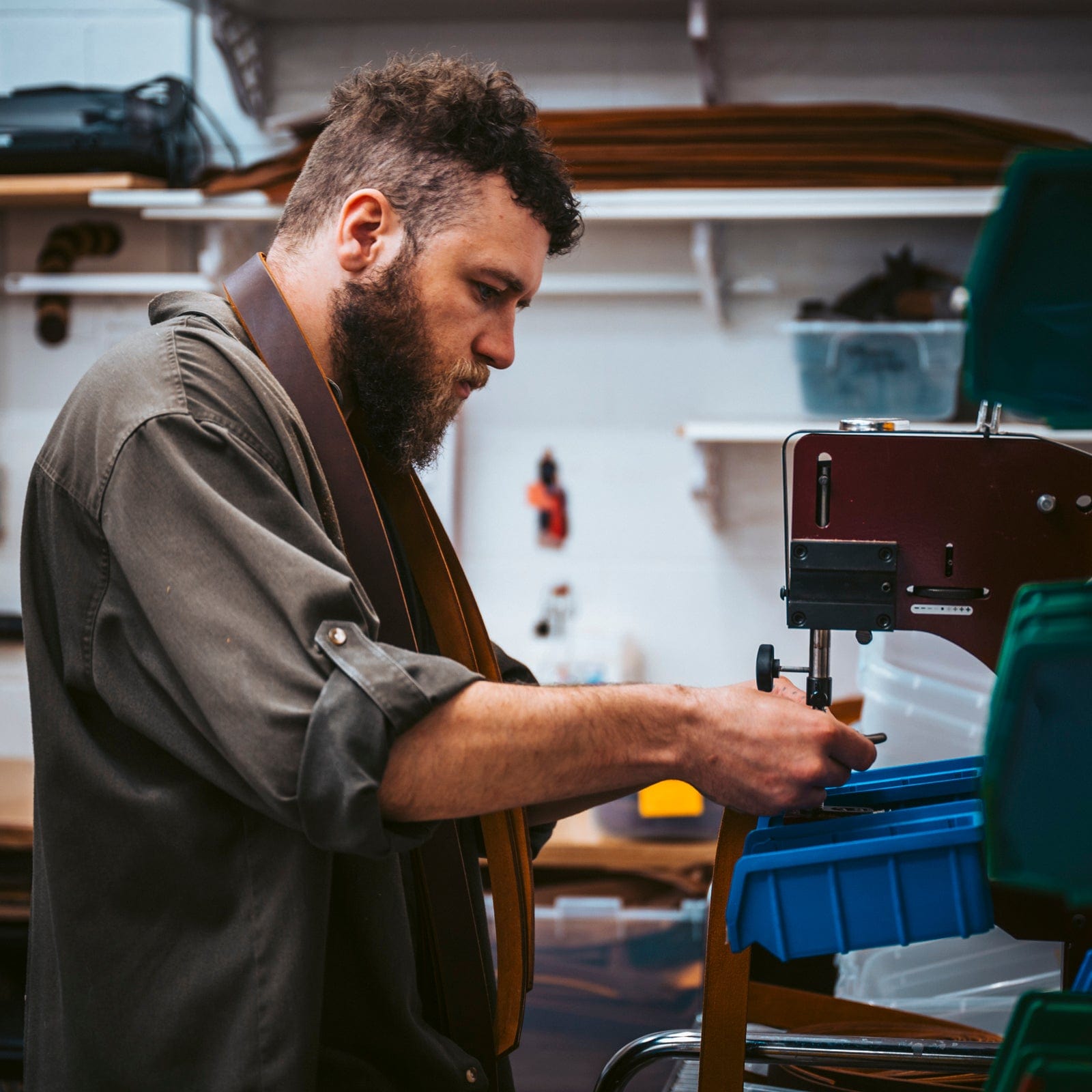 Popov Leather workshop in Nelson, BC