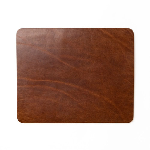 Engraved full-grain leather mouse pad