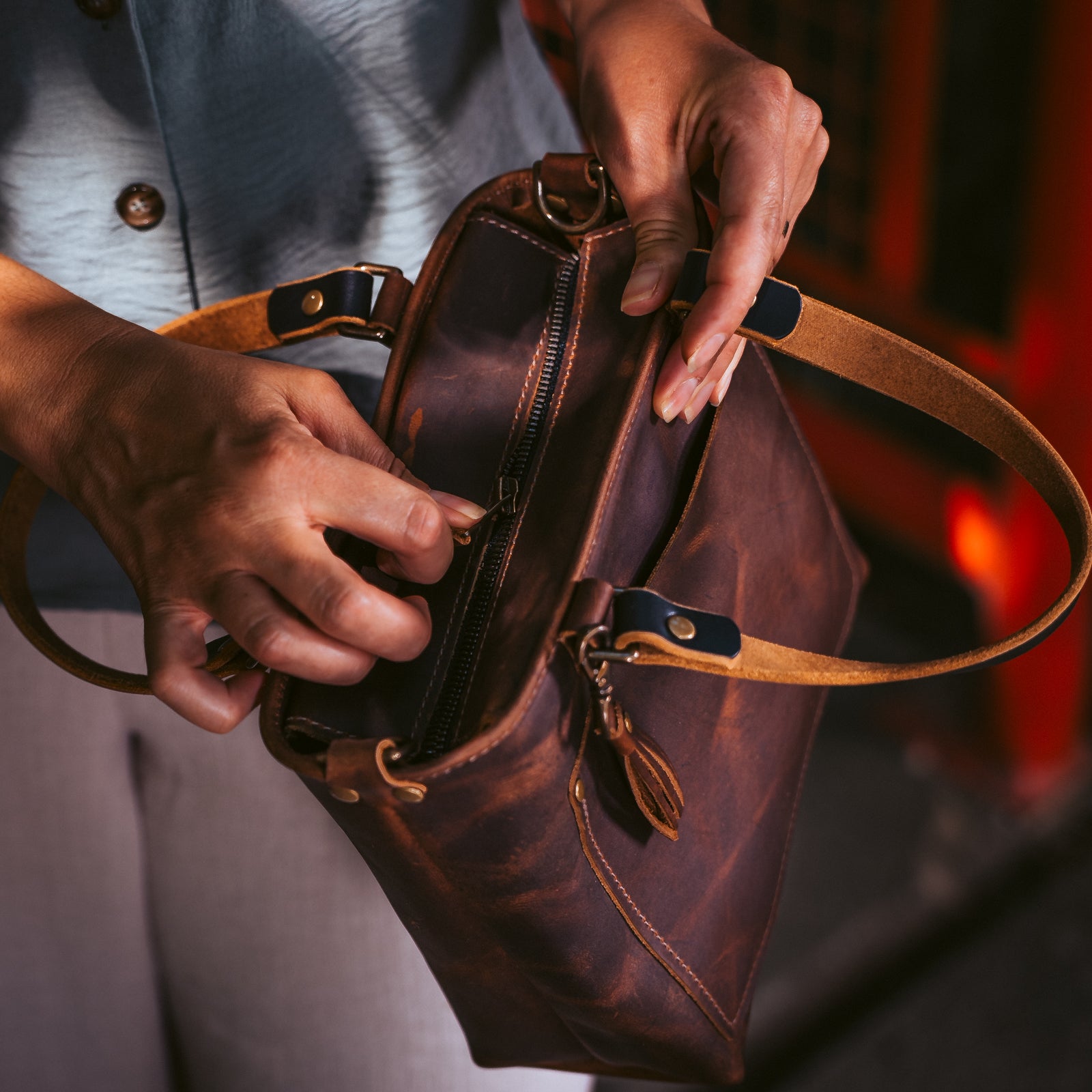 Leather Crossbody Bag - Deluxe