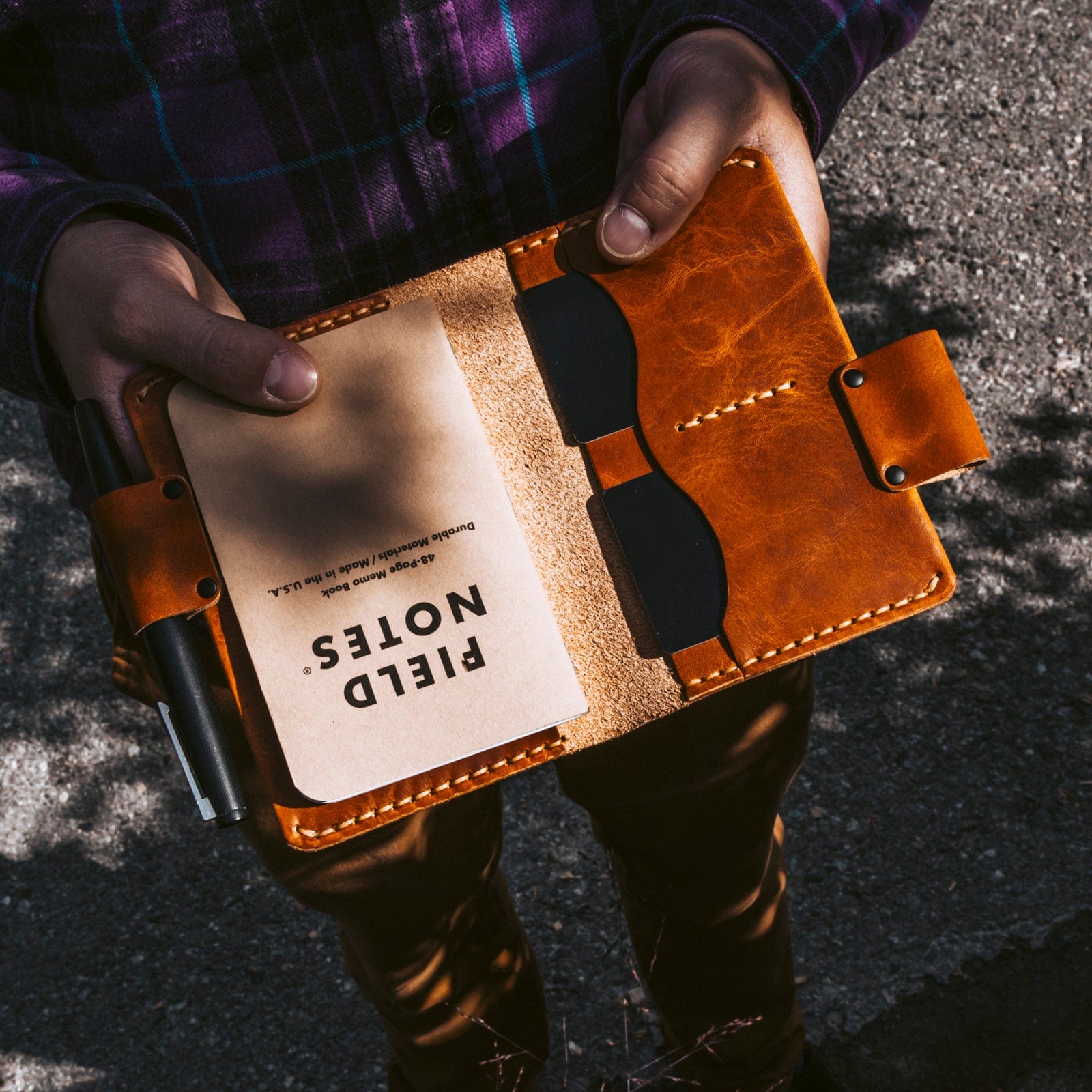 Leather Field Notes Cover - English Tan Popov Leather