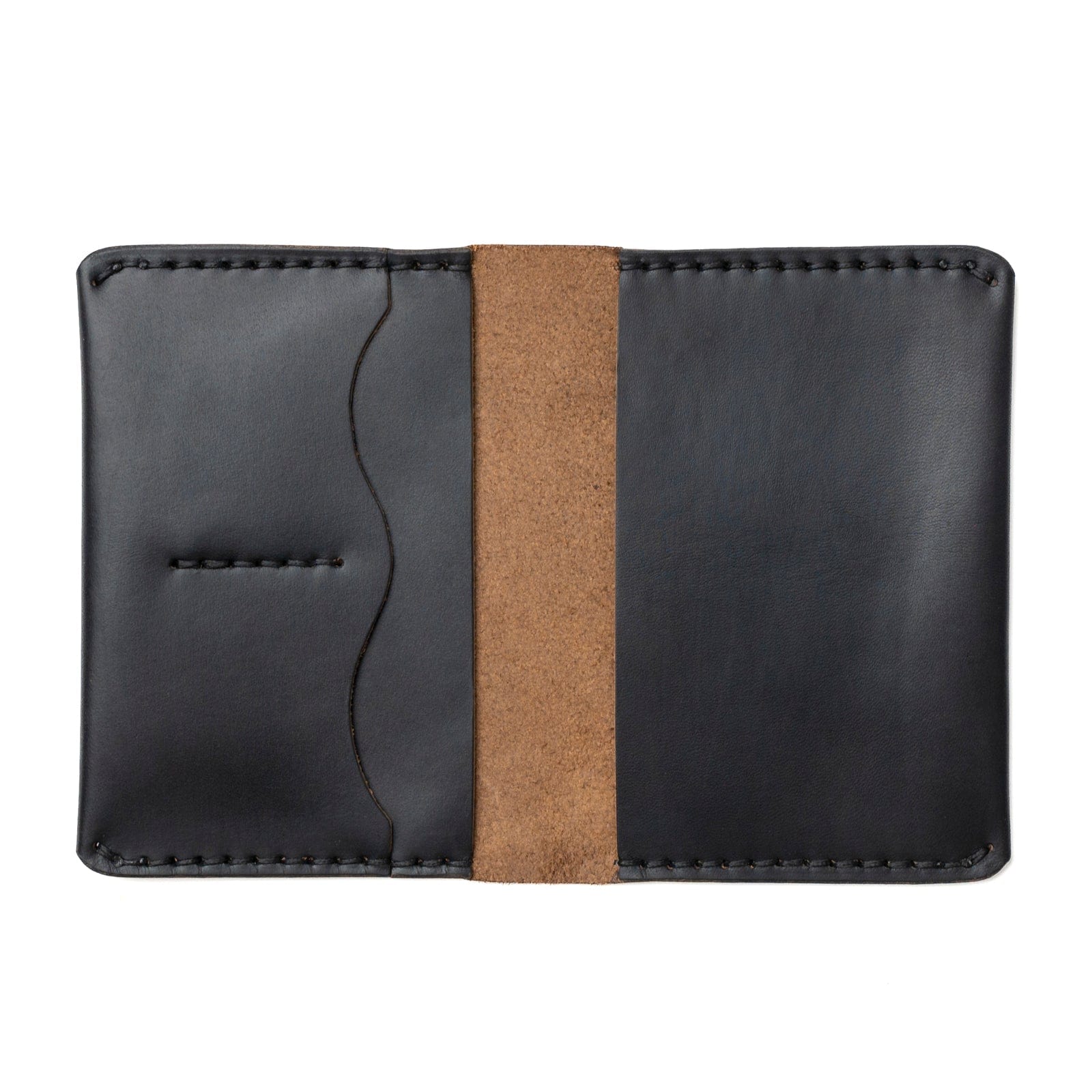 Leather Passport Cover - Black Popov Leather