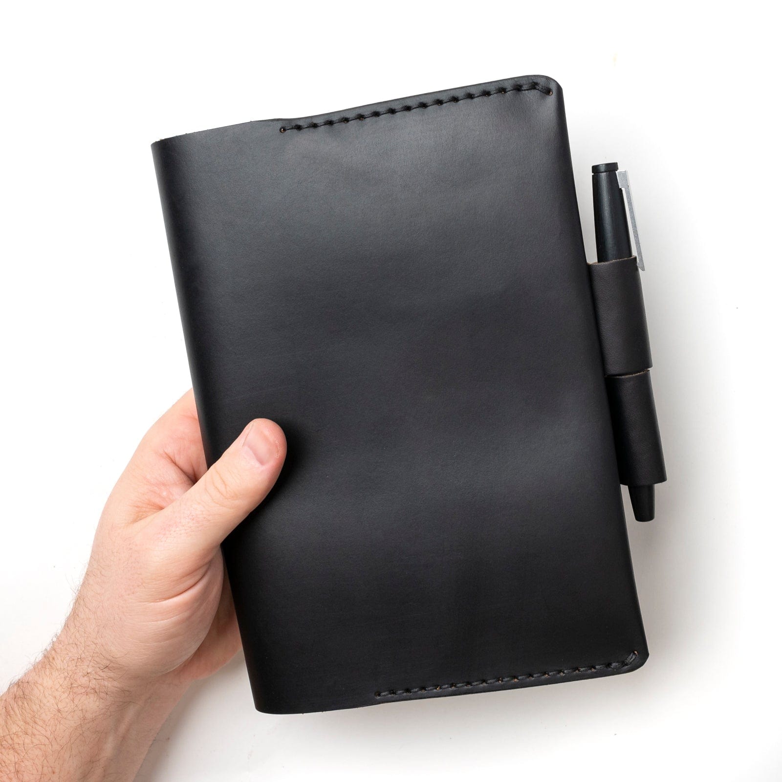 Leather Rhodia A5 Notebook Cover - Black Popov Leather