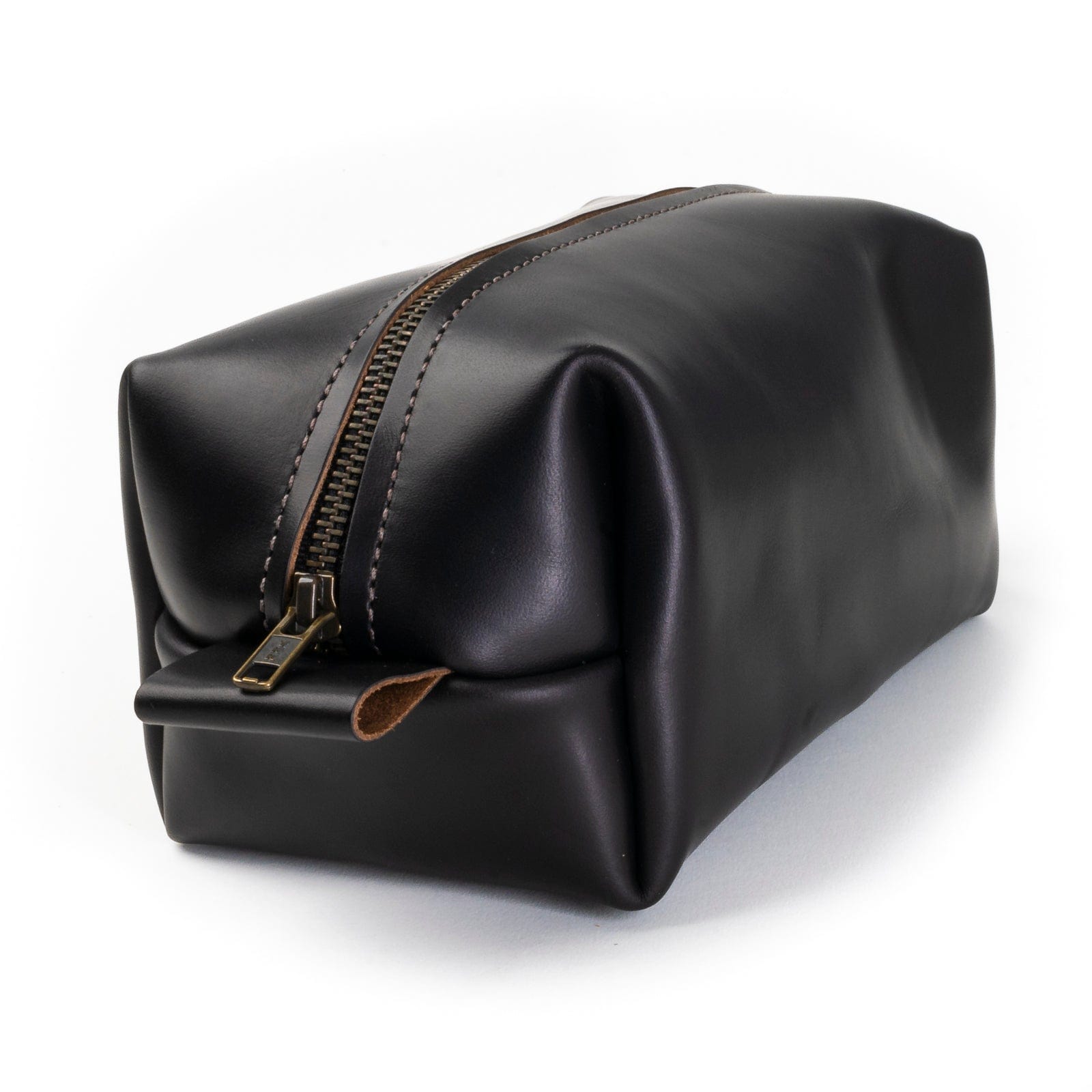 Leather Toiletry Bag - Black Popov Leather