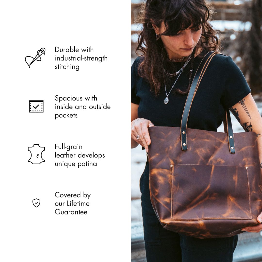 Leather Tote Bag - Weekender Popov Leather®